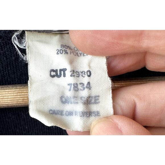 Vintage Retro Navy Velour Mrs Roper Caftan w/ Gold Piping & Tassel Winter, OS - Picture 7 of 7